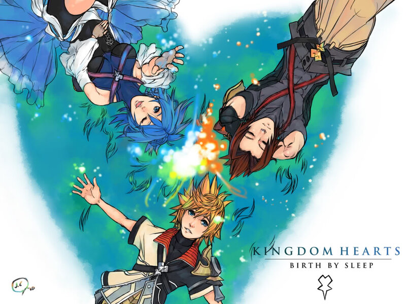 Three Characters Falling — Blue, Dramatic
