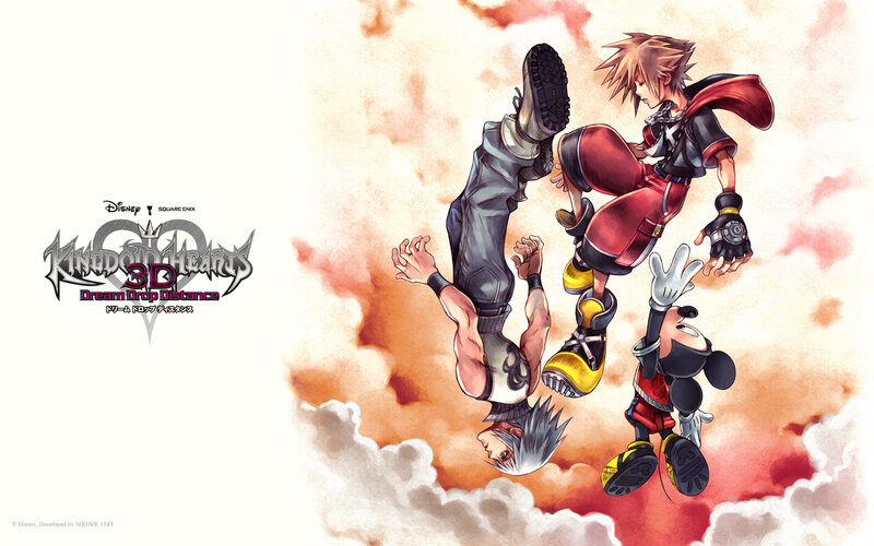 Three Characters Falling — Red