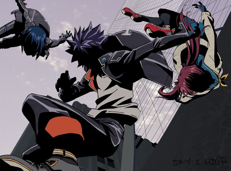 Three Characters Falling