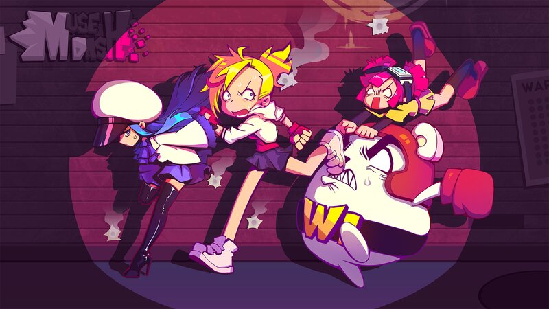 Three Characters Fighting — Purple, Dramatic, Night, Digital Art
