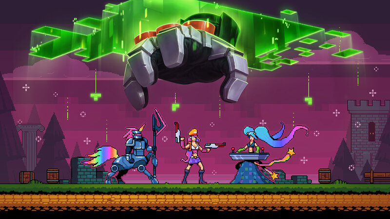 Three Characters Fighting — Purple, Dramatic, Night