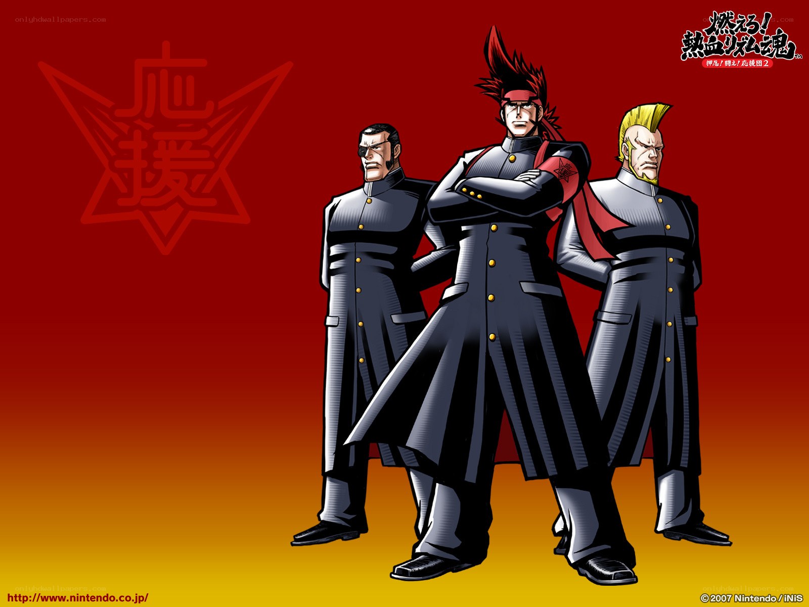 Three characters from a Japanese game
