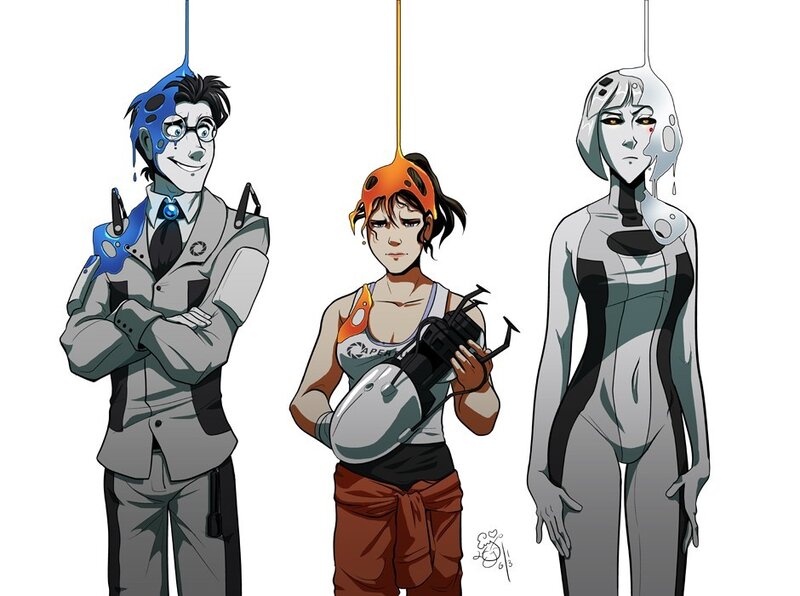 Three characters from Overwatch
