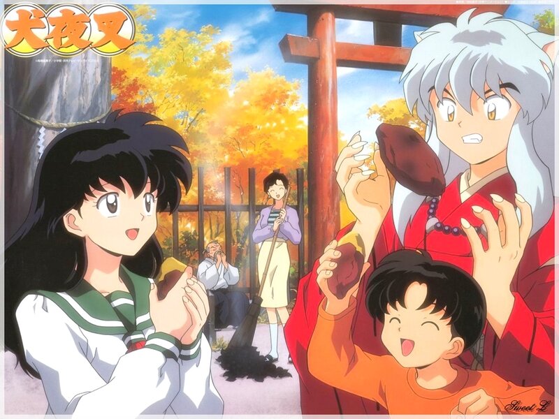 Three Characters Holding Food