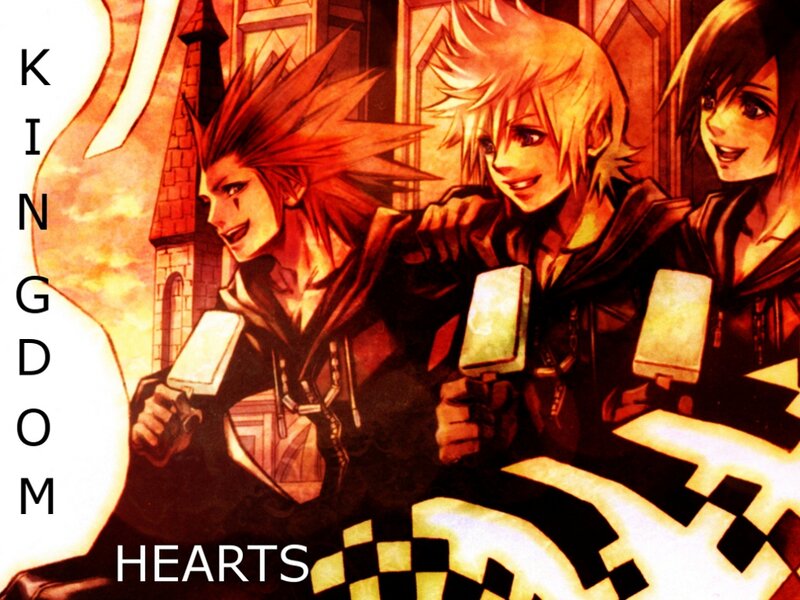 Three Characters Holding Hearts