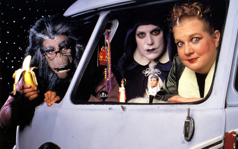Three Characters in a Car — White