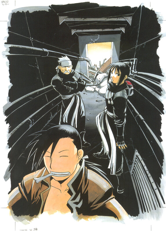 Three Characters in a Corridor
