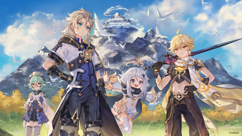 Three Characters in a Field — Blue