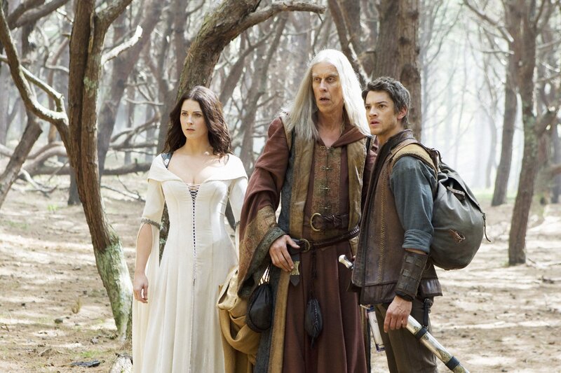 Three characters in a forest
