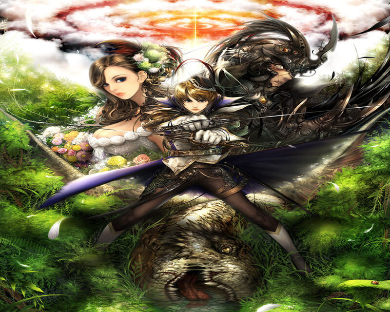 Three Characters in a Forest — Green