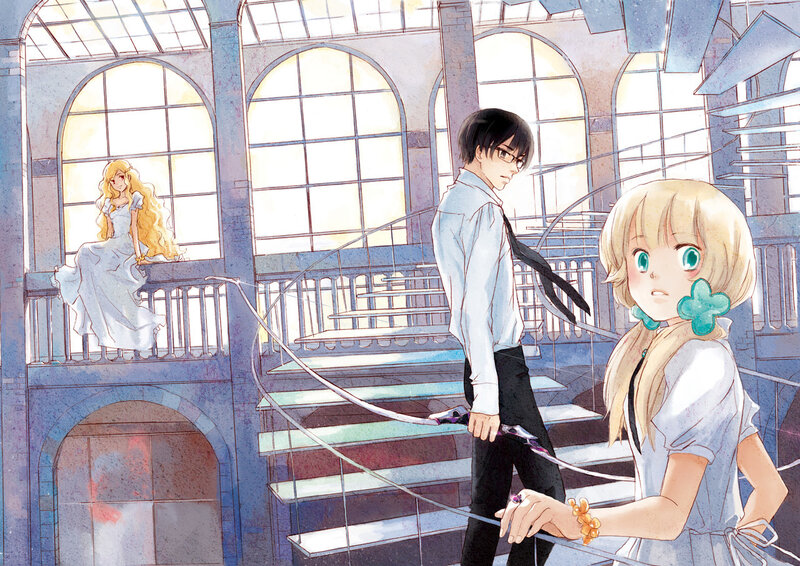 Three Characters in a Grand Hall — Blue