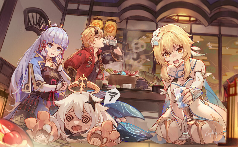 Three Characters in a Restaurant — Blue