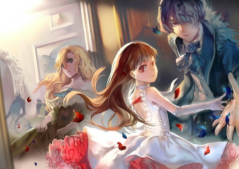 Three Characters in a Room — White, Dramatic