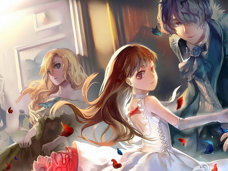 Three Characters in a Room — White