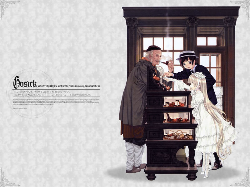 Three Characters in a Shop — White