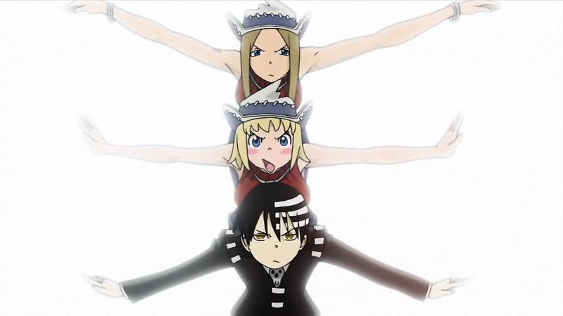 three characters in a stack