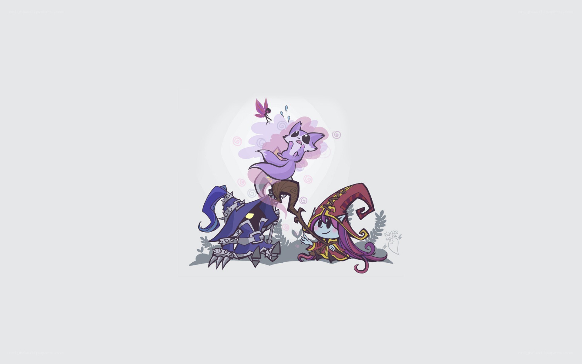 three characters in a whimsical scene
