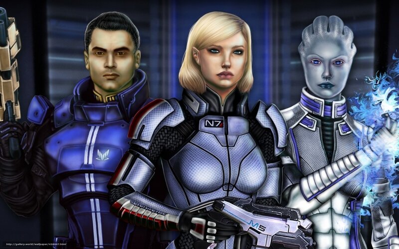 Three Characters in Armor — Blue, Dramatic, Digital Art
