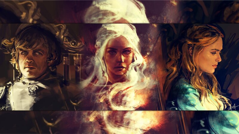 Three Characters in Armor — Brown, Dramatic, Digital Art