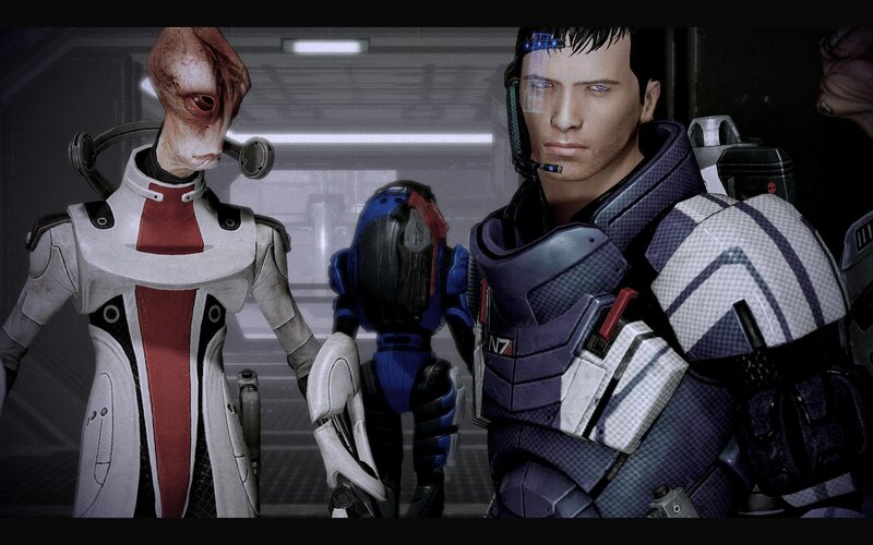 Three Characters in Armor — Gray, Serious