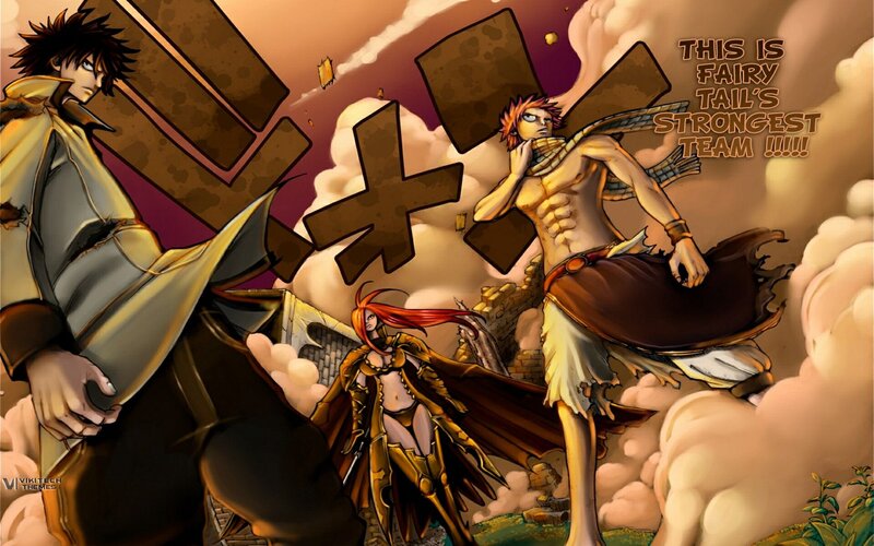 Three Characters in Battle — Brown, Dramatic