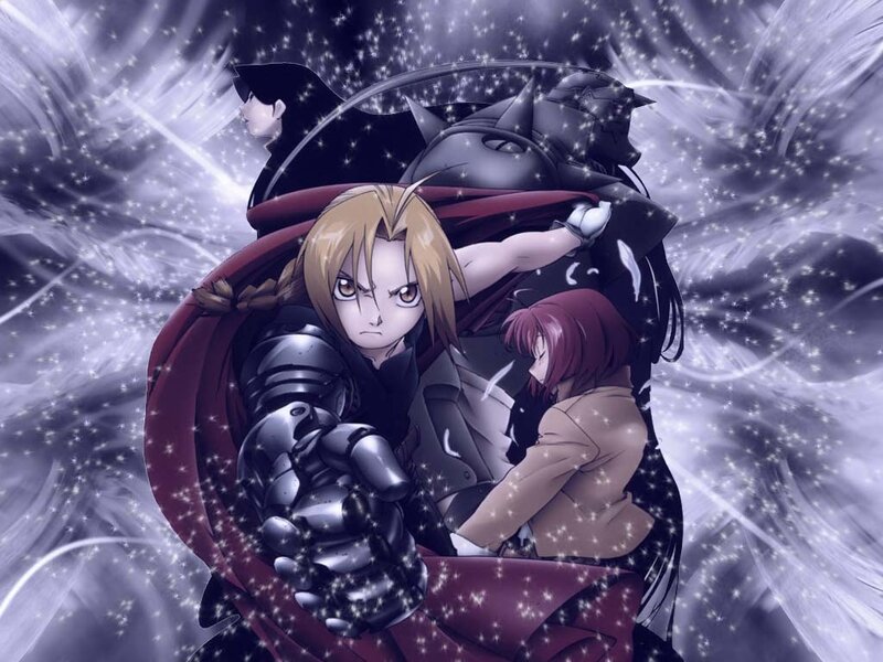 Three Characters in Battle — Purple