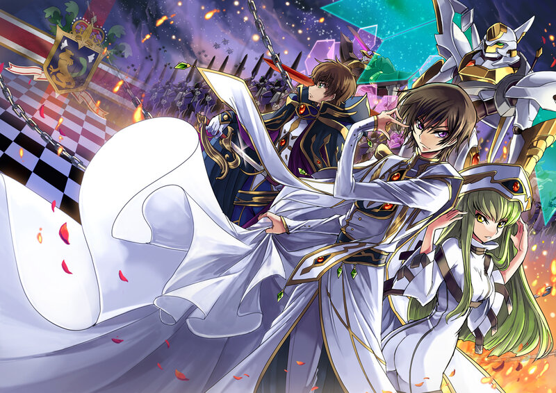 Three Characters in Battle — White