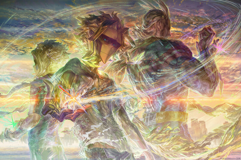 Three Characters in Battle — Yellow, Dramatic