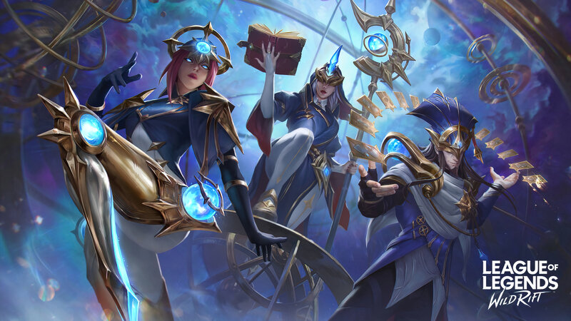 Three Characters in Blue Armor