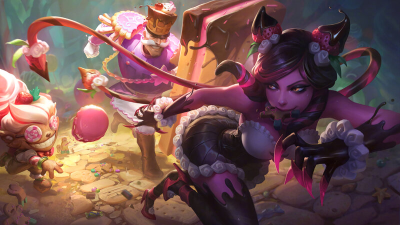 Three Characters in Candy-themed Outfits