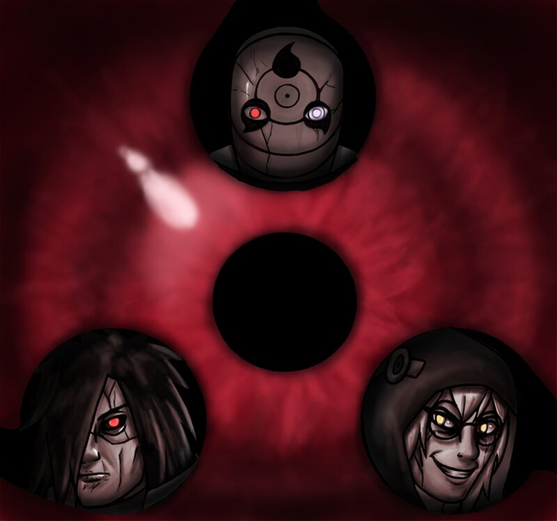 Three Characters in Circular Frames