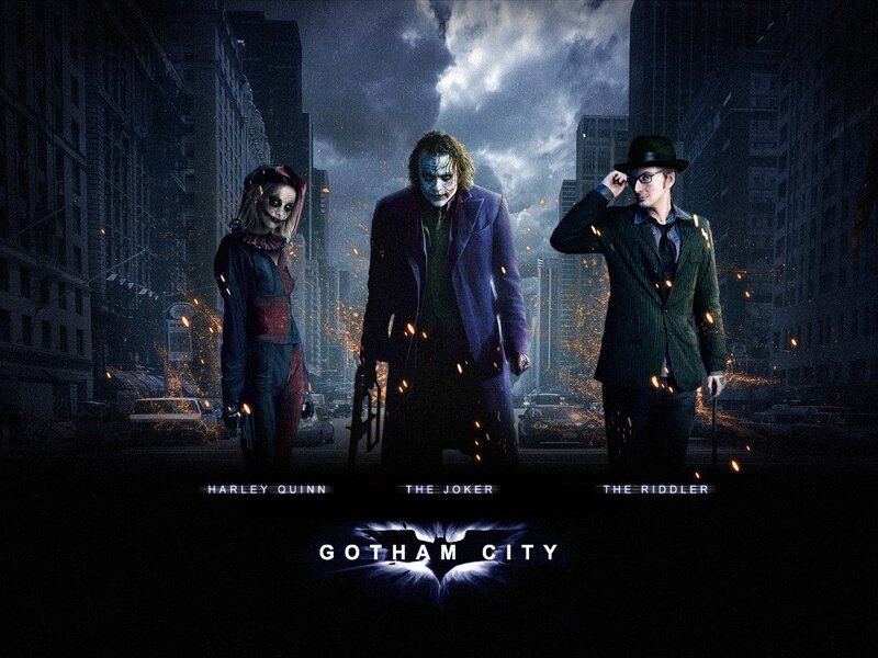 Three Characters in City — Black