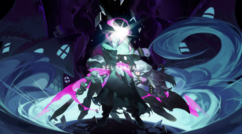 Three Characters in Dark Cloaks — Purple