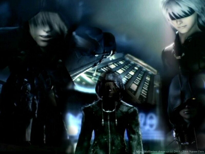 Three Characters in Dark Clothing — Black