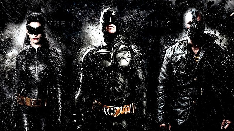 Three Characters in Dark Costumes — Black, Dramatic