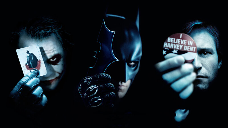 Three Characters in Dark Scene — Black