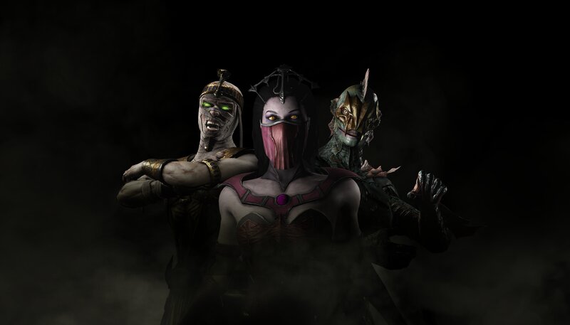 Three Characters in Dark Setting — Black