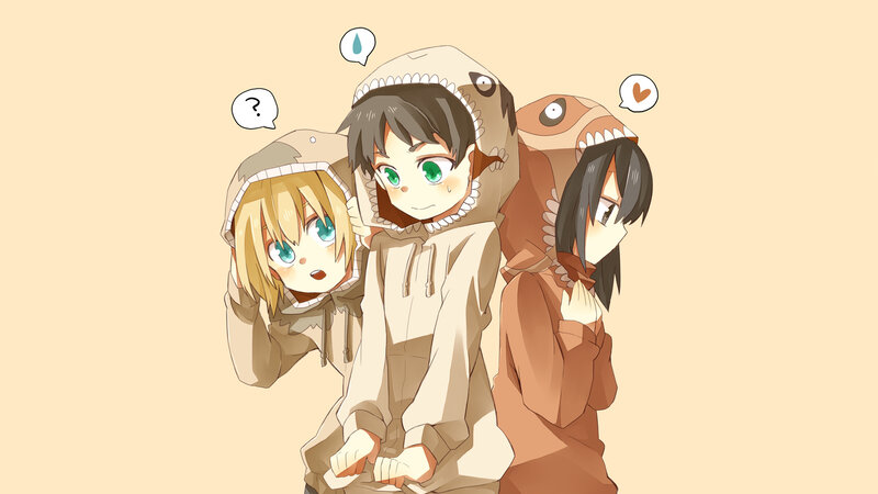 Three Characters in Dinosaur Costumes — Beige