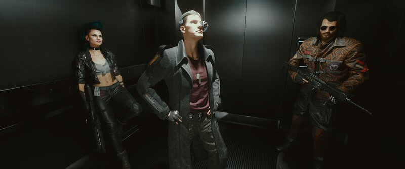 Three Characters in Elevator