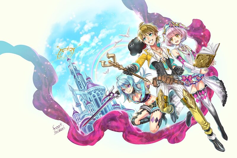 Three Characters in Fantasy Attire — Blue, Adventurous