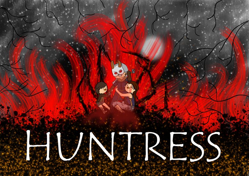 Three Characters in Fire — Red