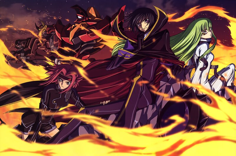 Three Characters in Flames — Orange