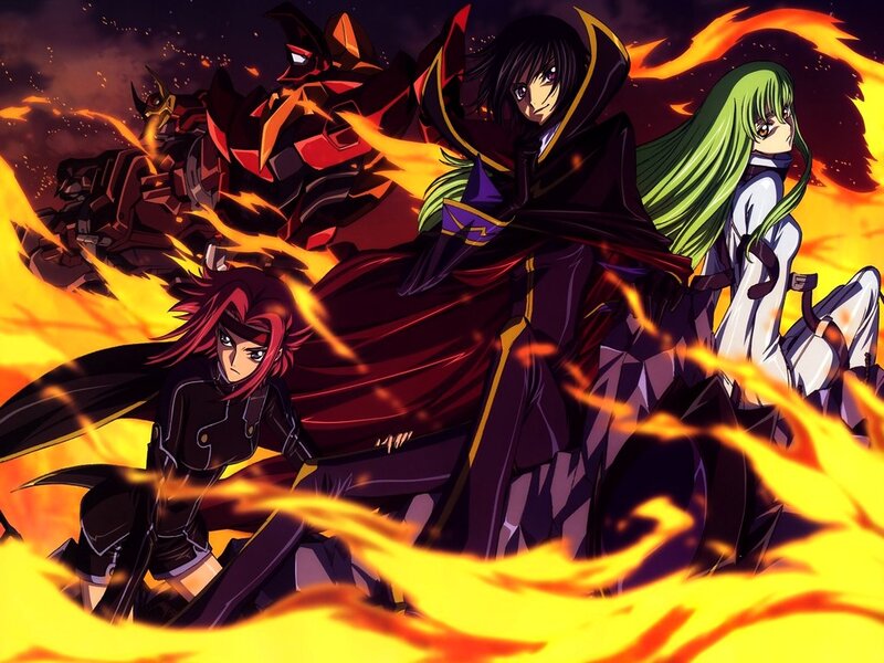 Three Characters in Flames