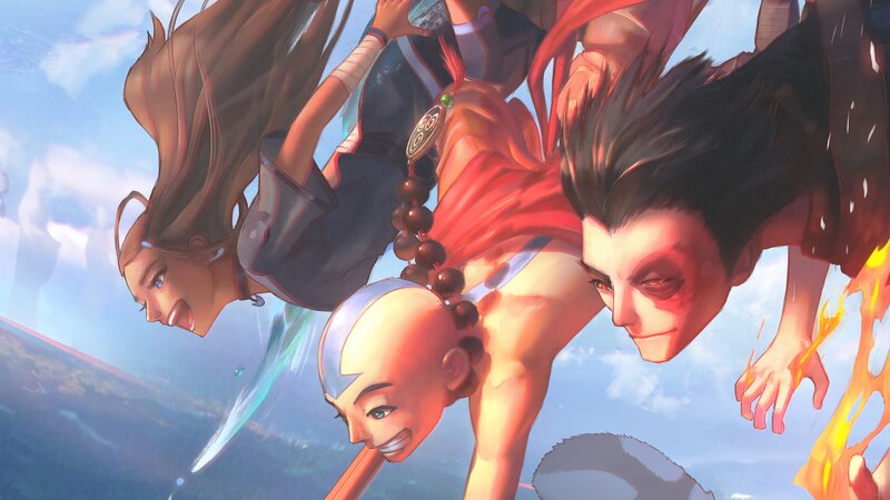 Three Characters in Flight