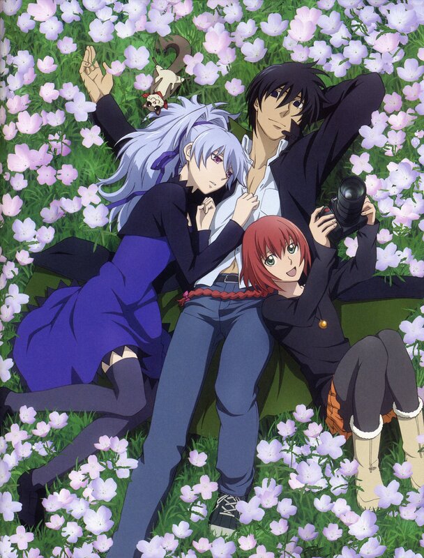 Three Characters in Flowers