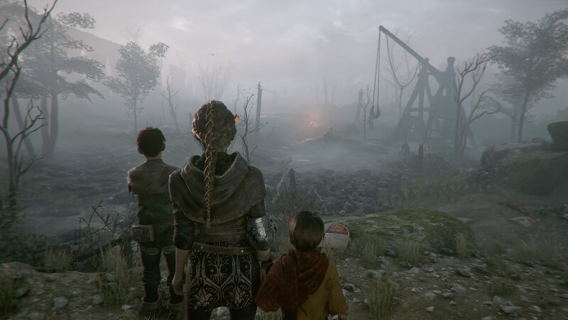 Three Characters in Fog — Gray