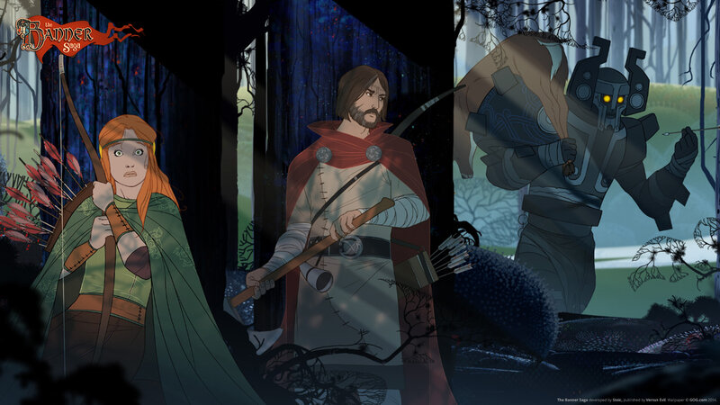 Three Characters in Forest — Green, Dramatic, Night