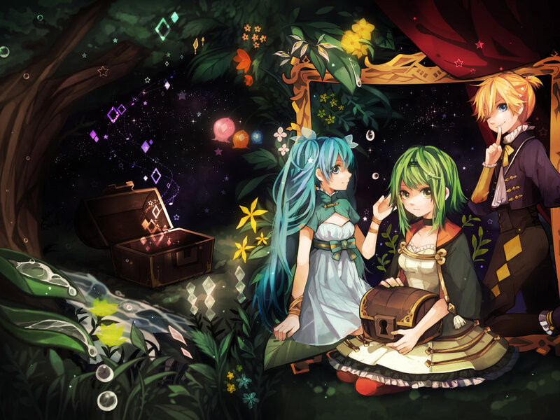 Three Characters in Forest — Green