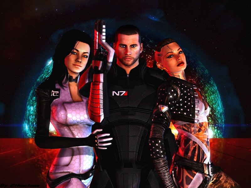 Three Characters in Futuristic Armor — Black, Dramatic, Night
