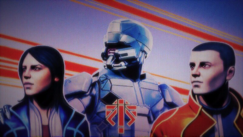 Three Characters in Futuristic Armor — Blue